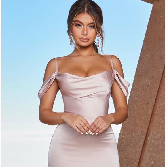 oh polly pink satin dress